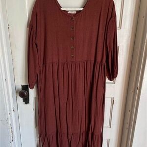Women's Brown Button-Down Dress